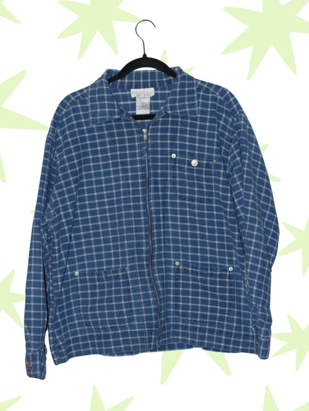 VTG Casey & Max 100% cotton zip up chore coat L